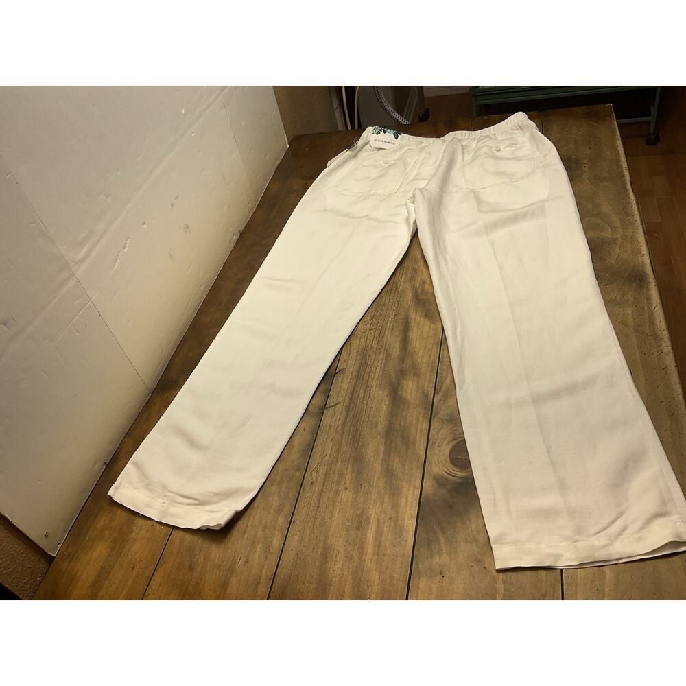 Cubavera Men's Linen-Blend Core Drawstring Pants Brilliant White Size Large NWT - Picture 2 of 13